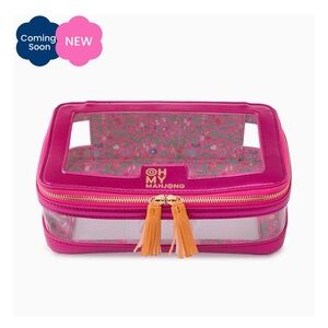 Oh My Mahjong Pink Metallic Tile Storage Bag 
Brand New/Never Used